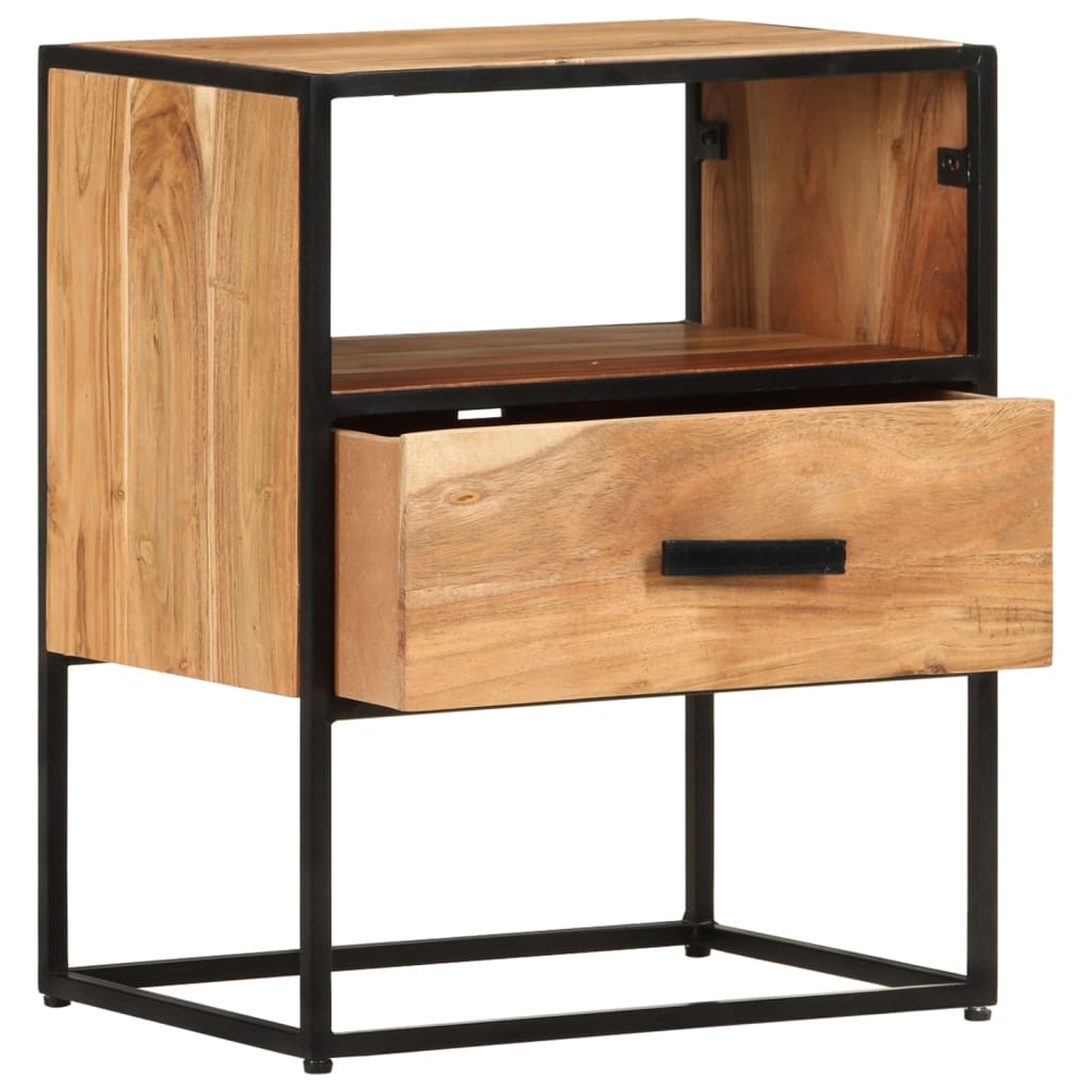Bed Cabinet 40X30X50 Cm Solid Acacia Wood