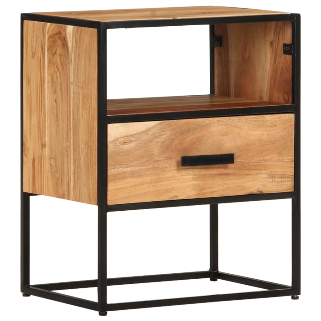 Bed Cabinet 40X30X50 Cm Solid Acacia Wood