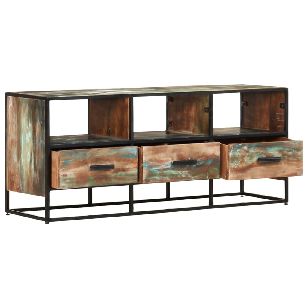 Tv Cabinet 110X30X45 Cm Solid Reclaimed Wood