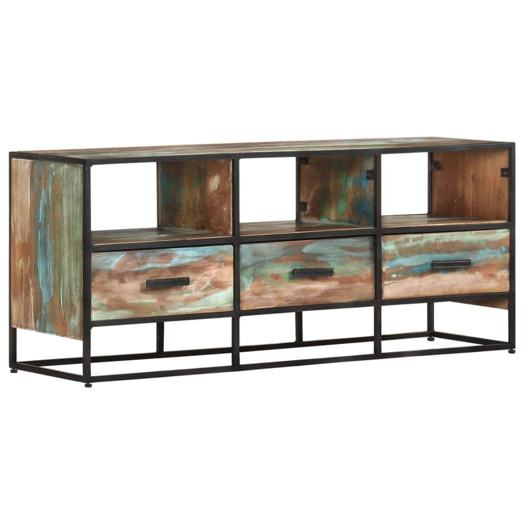 Tv Cabinet 110X30X45 Cm Solid Reclaimed Wood