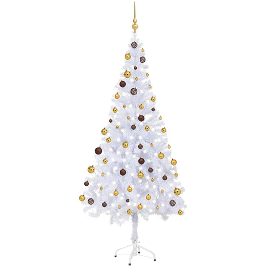 Artificial Pre-Lit Christmas Tree With Ball Set 180 Cm 620 Branches