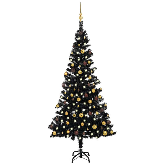 Artificial Pre-Lit Christmas Tree With Ball Set 150 Cm Pvc