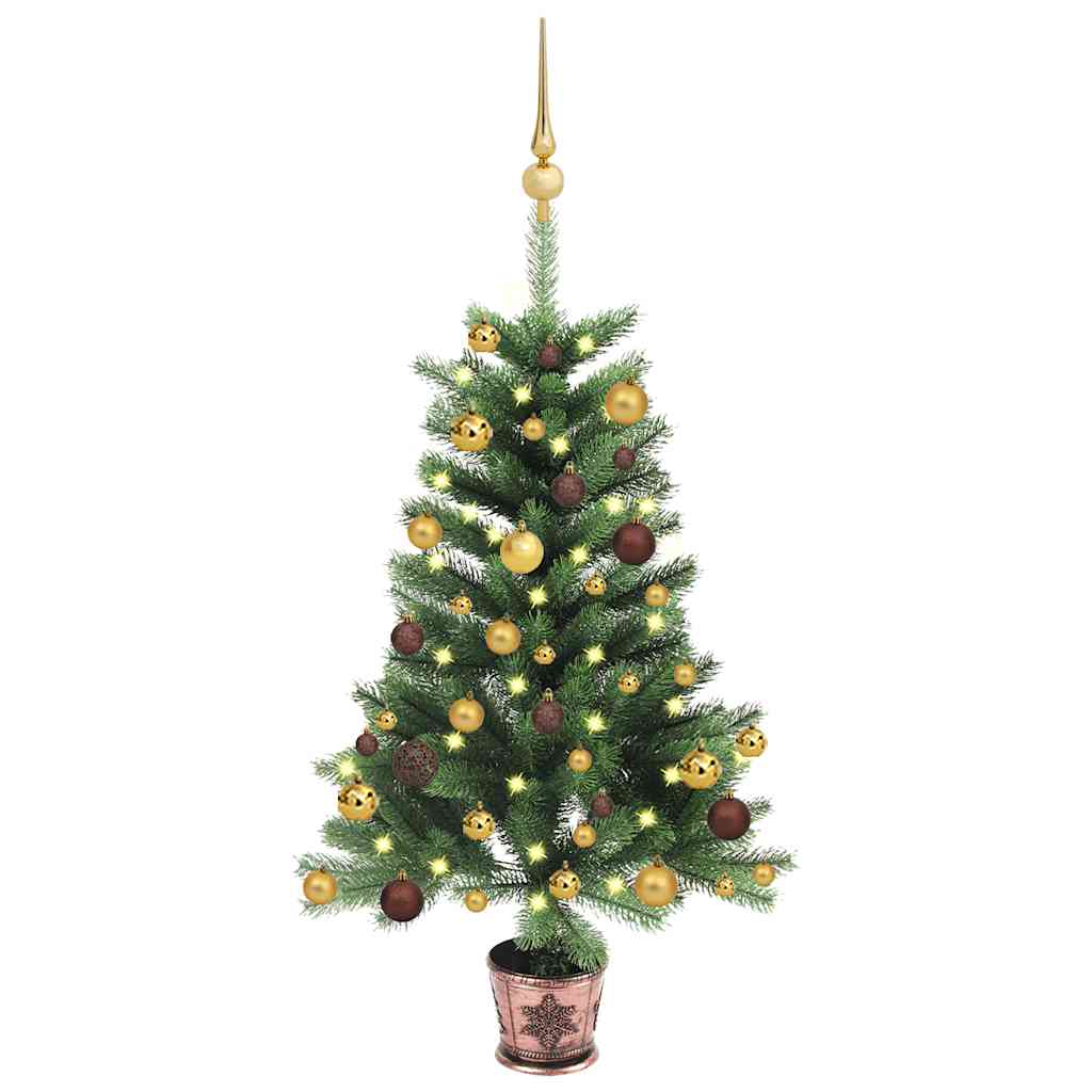 Artificial Pre-Lit Christmas Tree With Ball Set 150 Cm Green