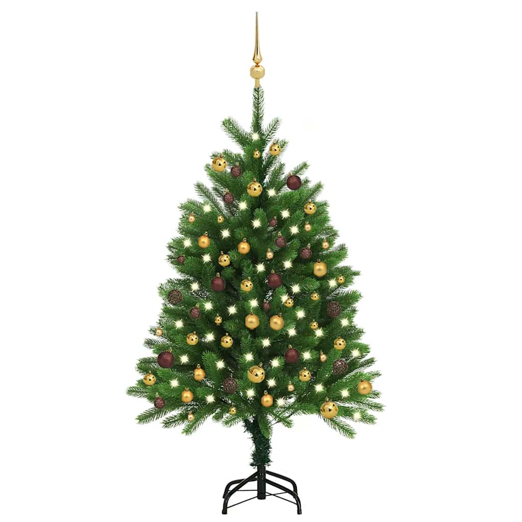 Artificial Pre-Lit Christmas Tree With Ball Set 150 Cm Green