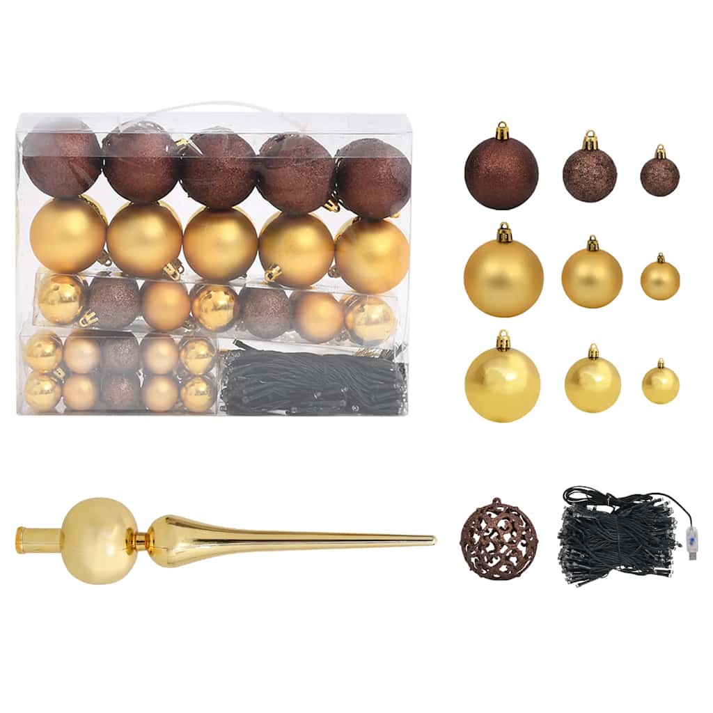 Artificial Pre-Lit Christmas Tree With Ball Set 150 Cm Green