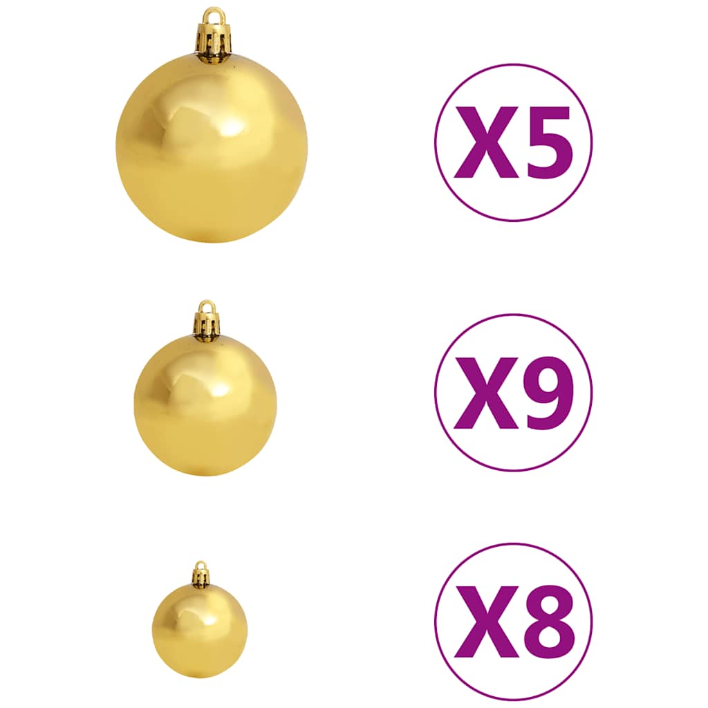 Artificial Pre-Lit Christmas Tree With Ball Set 150 Cm Green