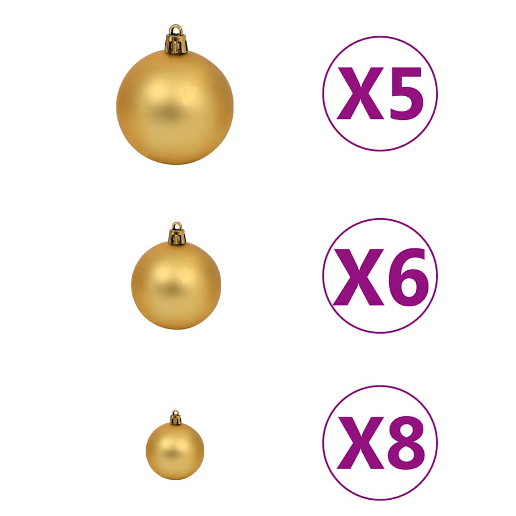 Artificial Pre-Lit Christmas Tree With Ball Set 150 Cm Green