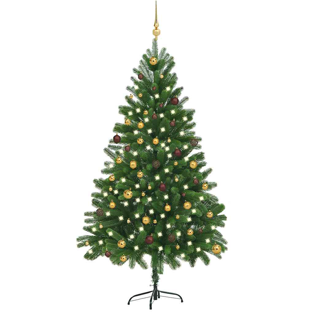 Artificial Pre-Lit Christmas Tree With Ball Set 150 Cm Green