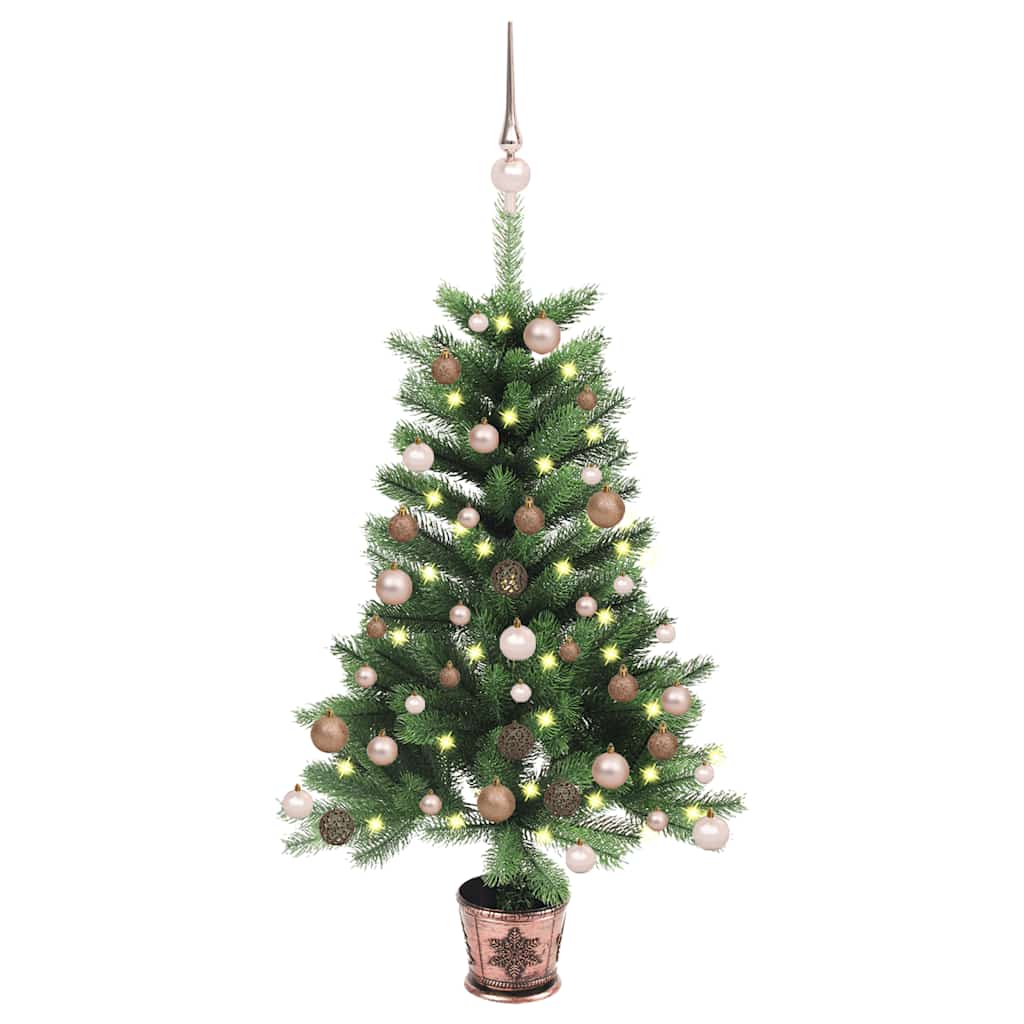 Artificial Pre-Lit Christmas Tree With Ball Set 150 Cm Green