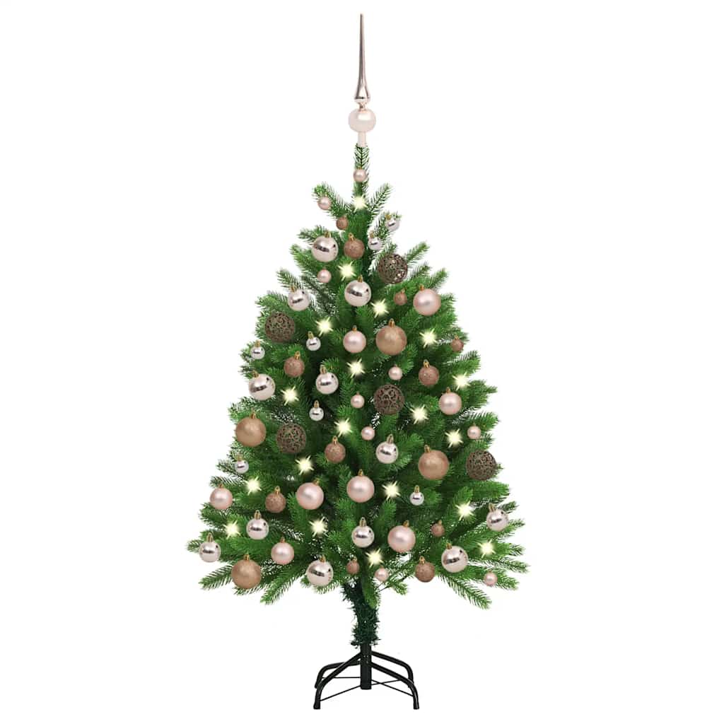 Artificial Pre-Lit Christmas Tree With Ball Set 150 Cm Green