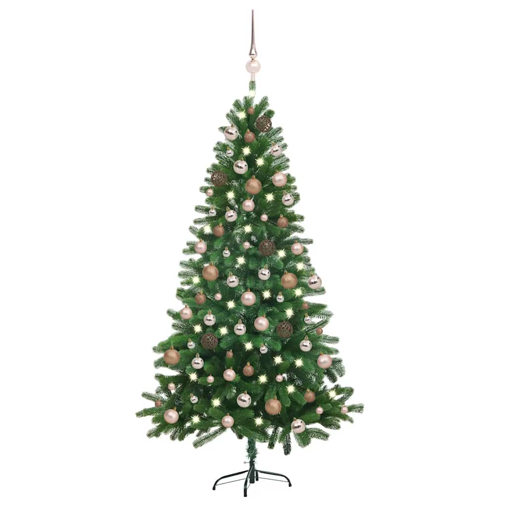 Artificial Pre-Lit Christmas Tree With Ball Set 150 Cm Green