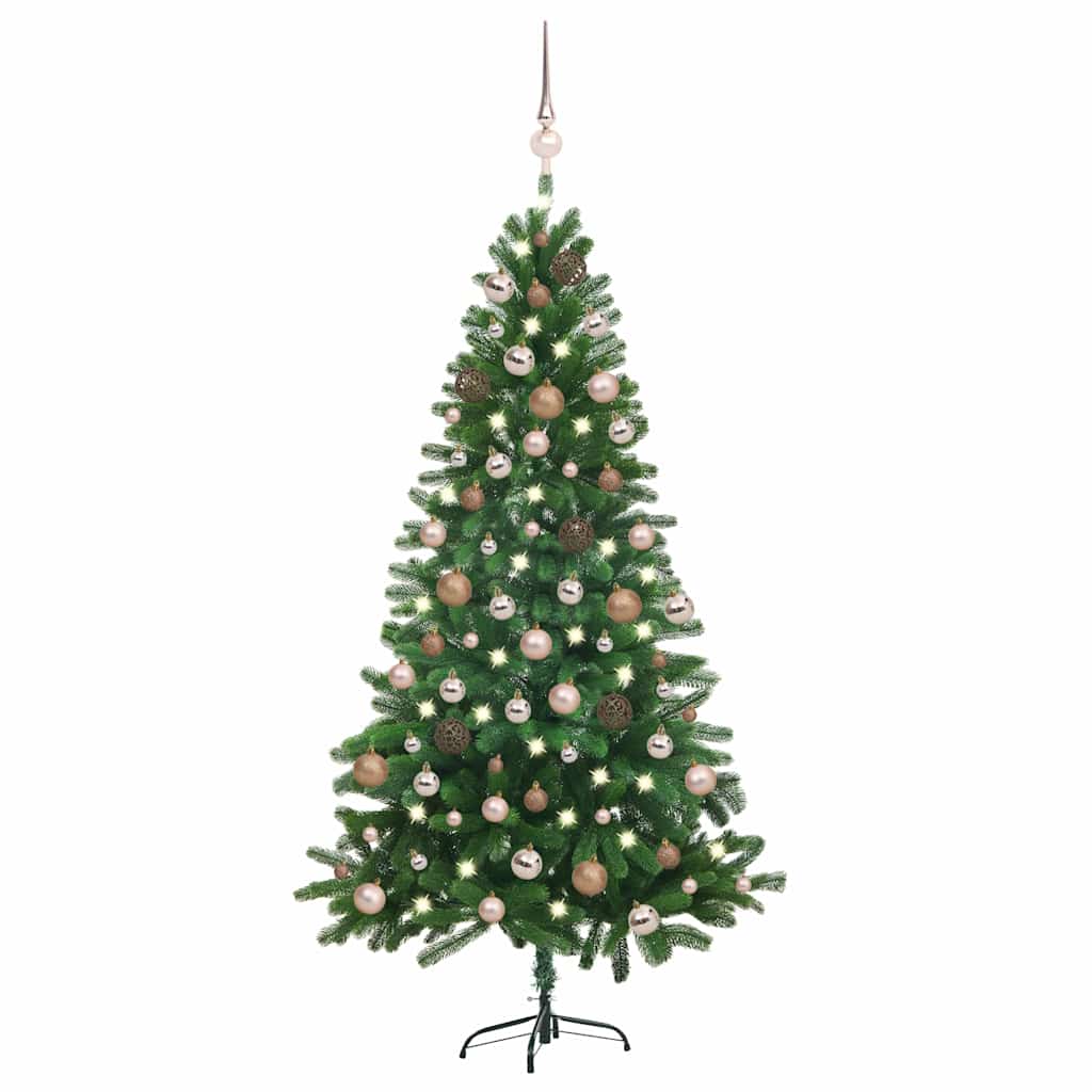 Artificial Pre-Lit Christmas Tree With Ball Set 150 Cm Green