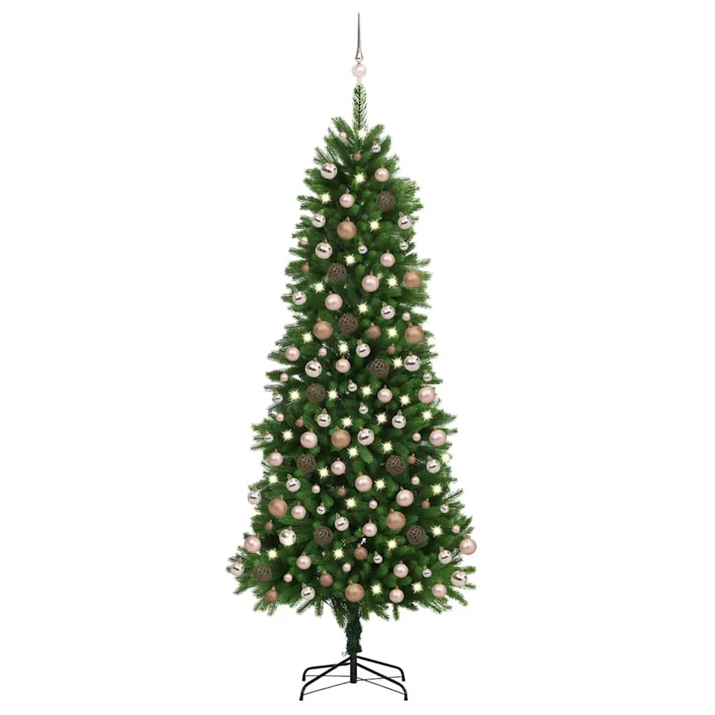 Artificial Pre-Lit Christmas Tree With Ball Set 150 Cm Green