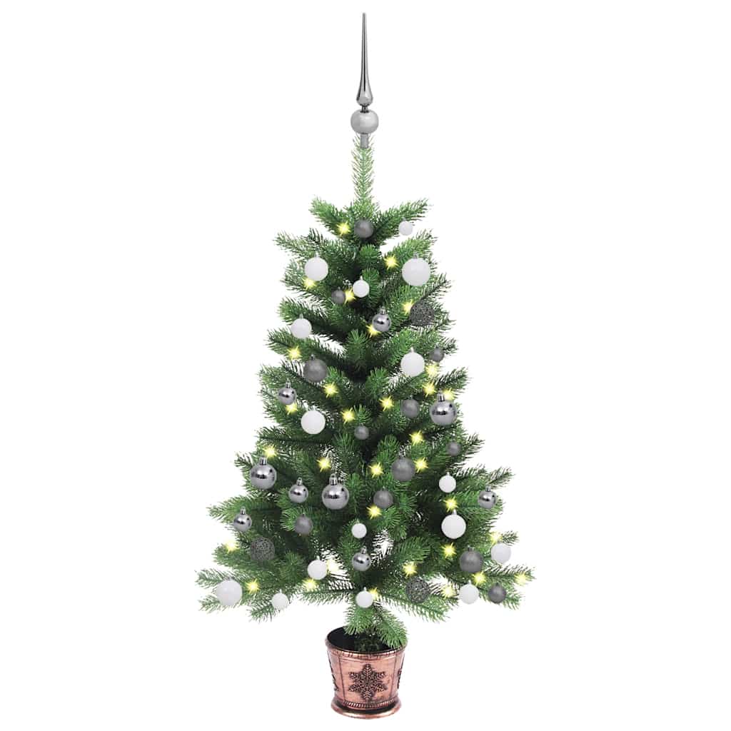 Artificial Pre-Lit Christmas Tree With Ball Set 150 Cm Green
