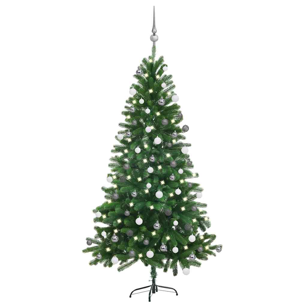 Artificial Pre-Lit Christmas Tree With Ball Set 150 Cm Green