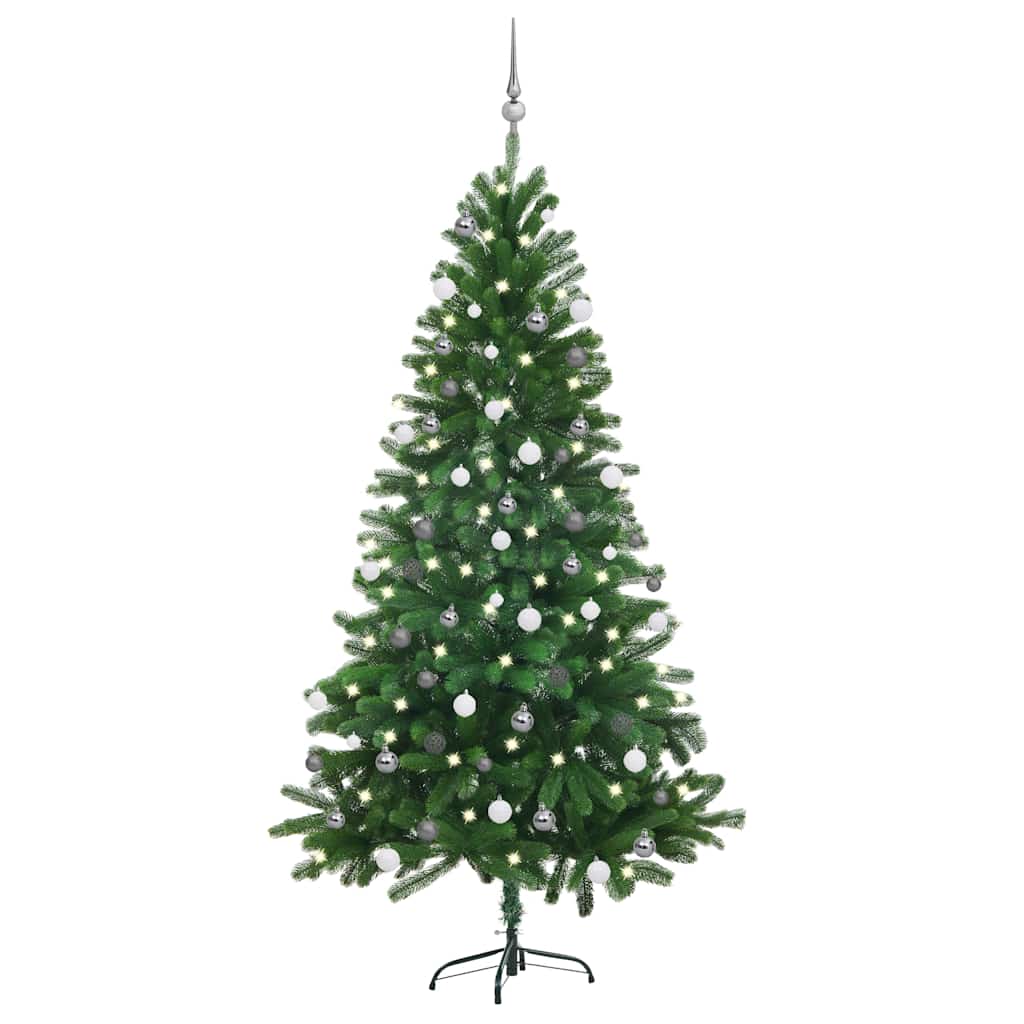 Artificial Pre-Lit Christmas Tree With Ball Set 150 Cm Green