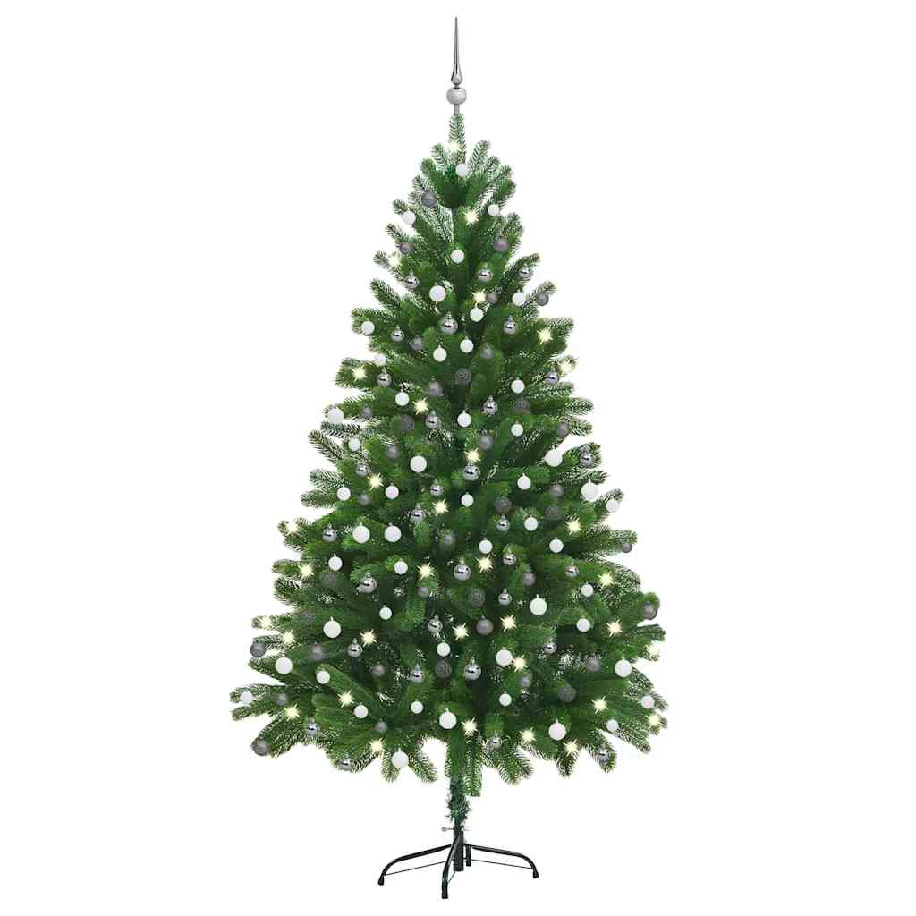 Artificial Pre-Lit Christmas Tree With Ball Set 150 Cm Green