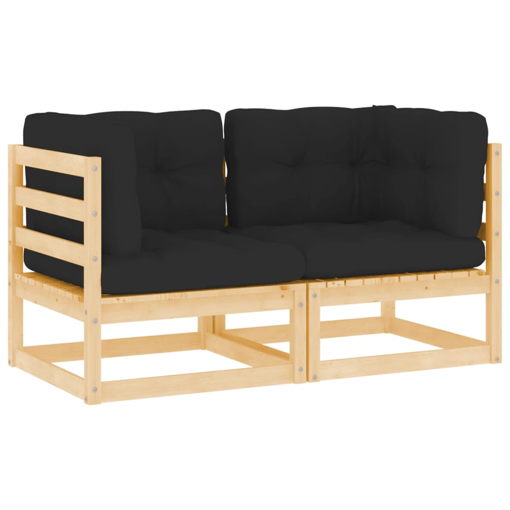 3 Piece Garden Lounge Set With Cushions Solid Pinewood