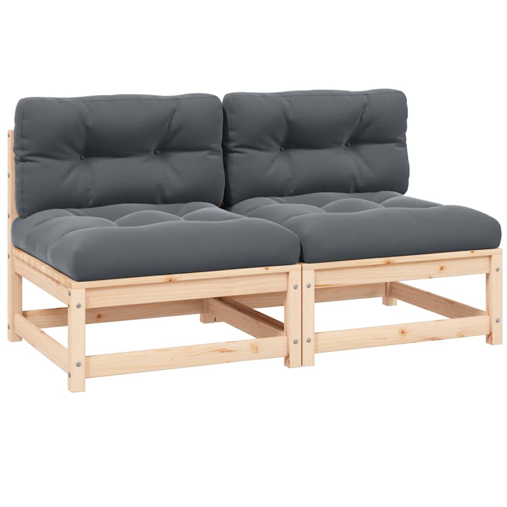 3 Piece Garden Lounge Set With Cushions Solid Pinewood