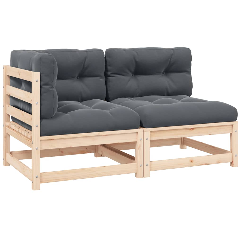 3 Piece Garden Lounge Set With Cushions Solid Pinewood