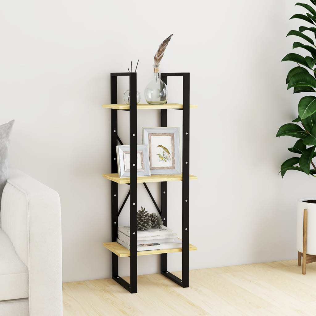 3-Tier Book Cabinet 40X30X Solid Pine