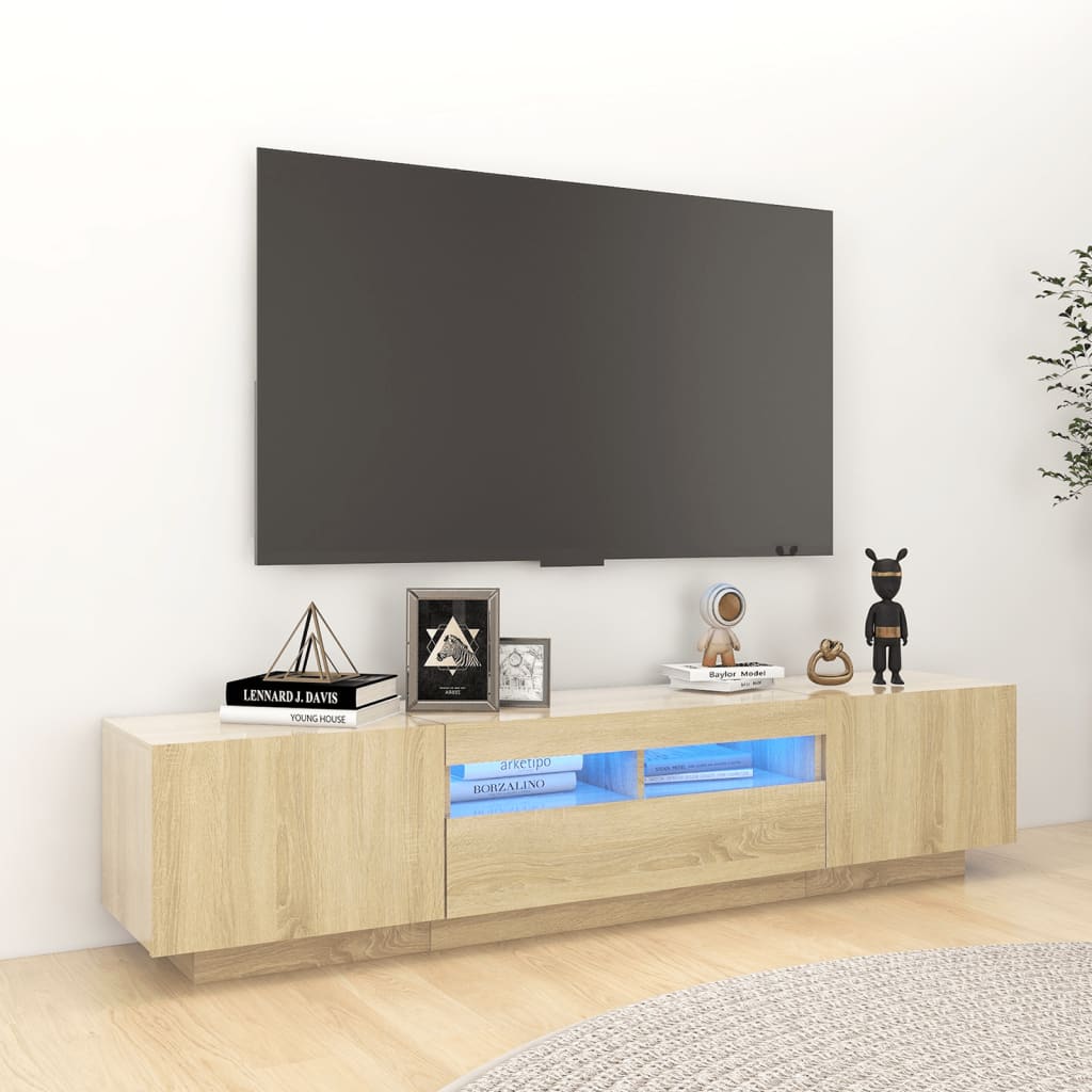 Tv Cabinet With Led Lights 180X35X40 Cm