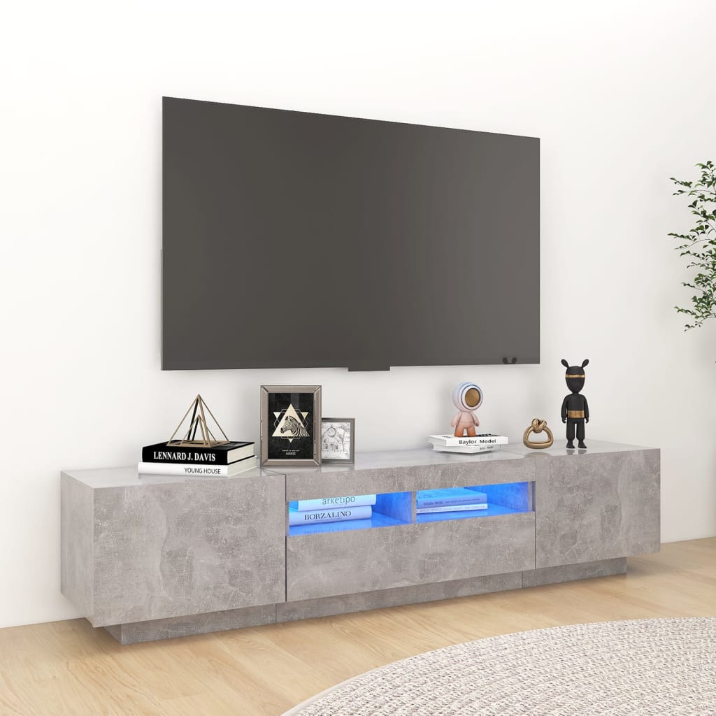 Tv Cabinet With Led Lights 180X35X40 Cm
