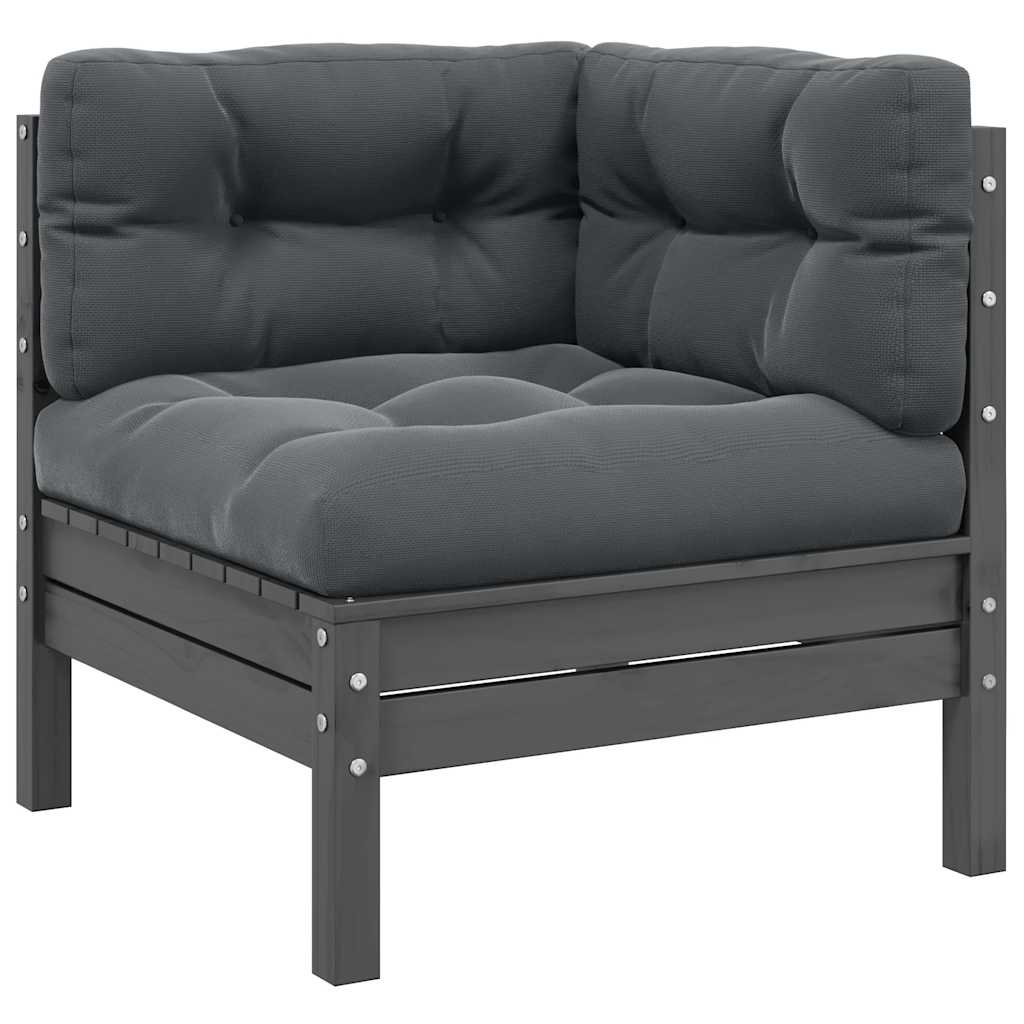 3 Piece Garden Lounge Set With Cream Cushions Solid Pinewood