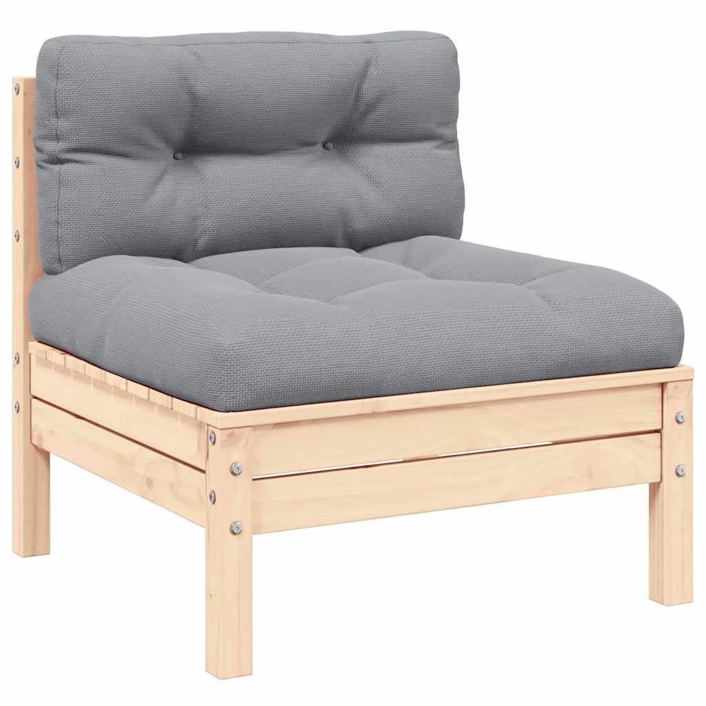 3 Piece Garden Lounge Set With Cream Cushions Solid Pinewood