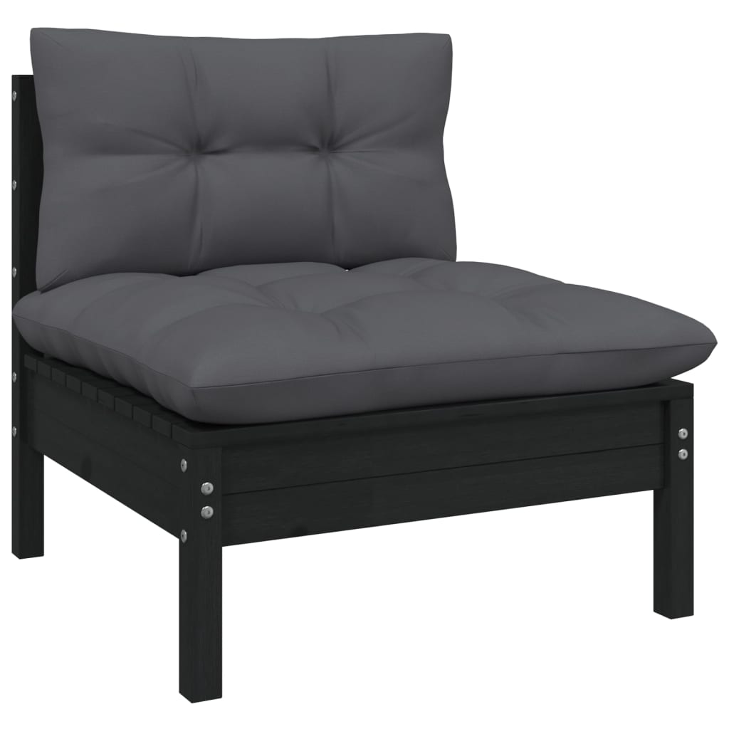 3 Piece Garden Lounge Set With Cream Cushions Solid Pinewood