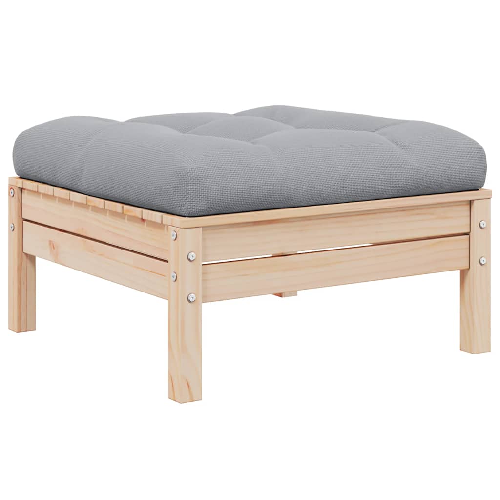 3 Piece Garden Lounge Set With Cream Cushions Solid Pinewood