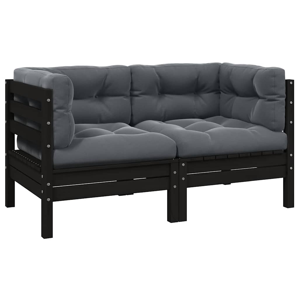 3 Piece Garden Lounge Set With Cream Cushions Solid Pinewood