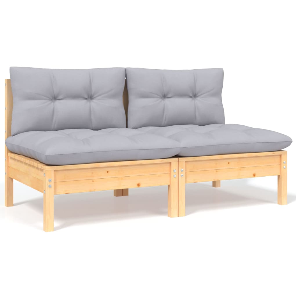 3 Piece Garden Lounge Set With Cream Cushions Solid Pinewood