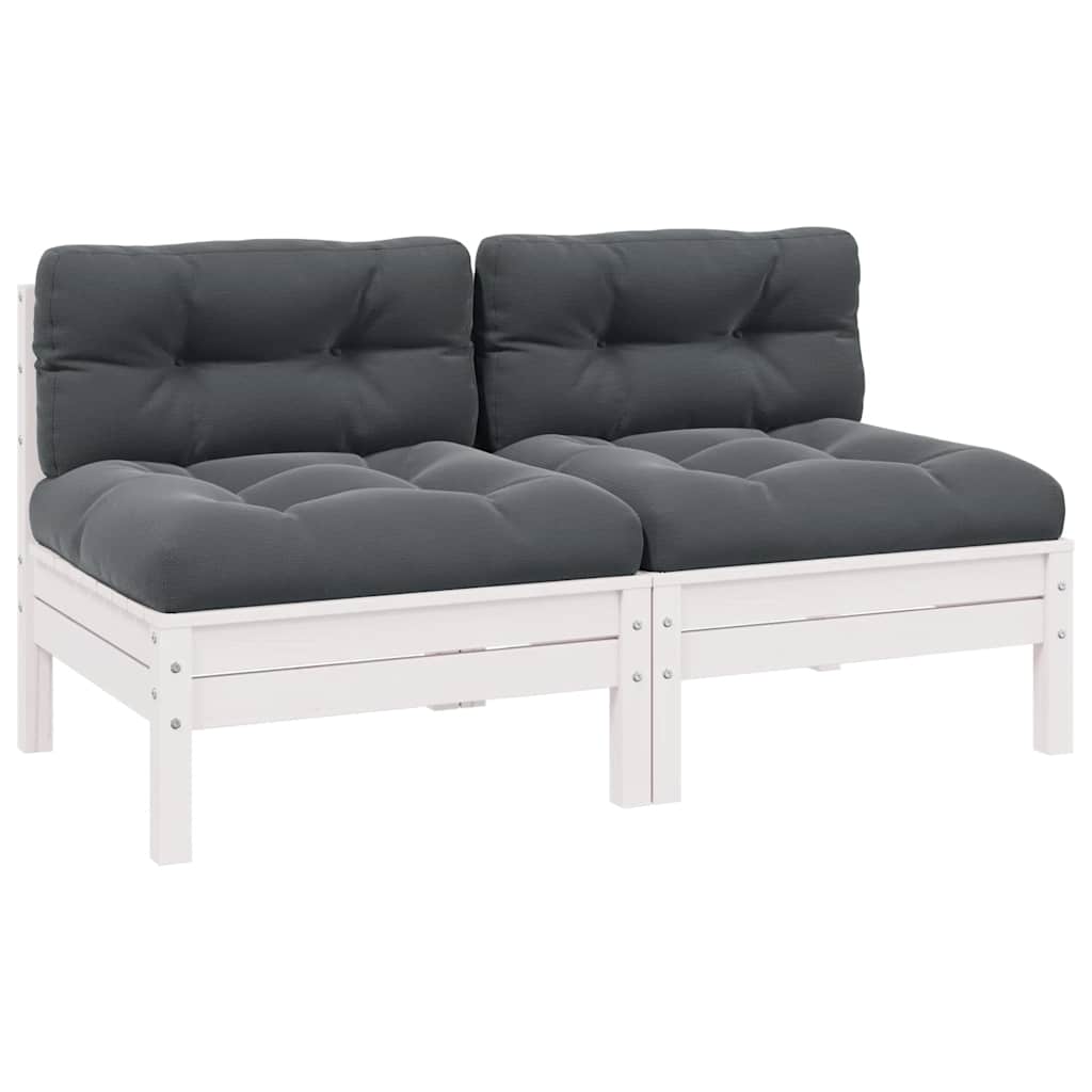 3 Piece Garden Lounge Set With Cream Cushions Solid Pinewood