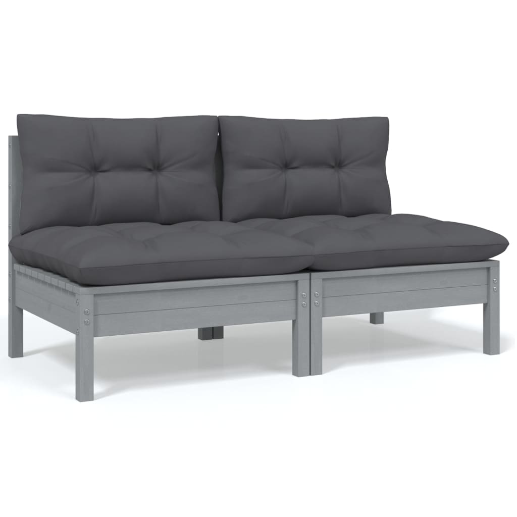 3 Piece Garden Lounge Set With Cream Cushions Solid Pinewood
