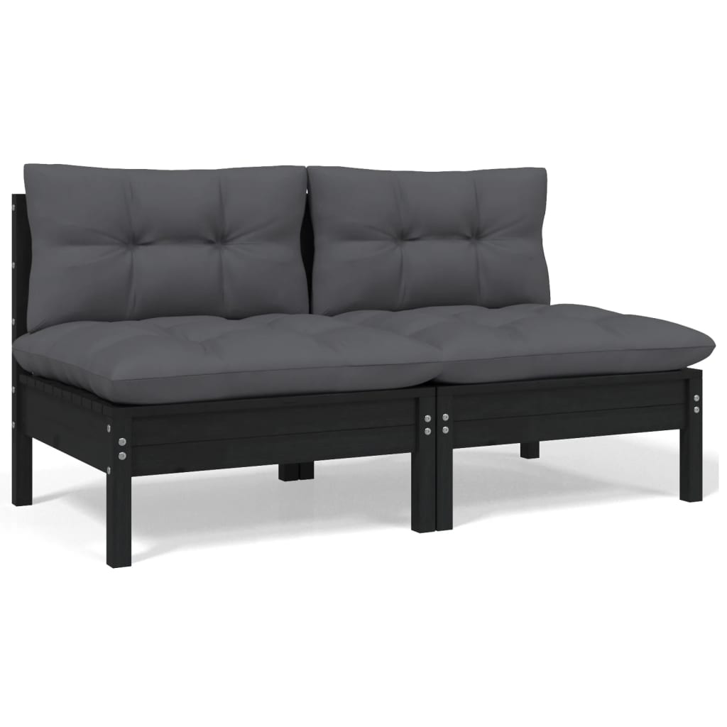3 Piece Garden Lounge Set With Cream Cushions Solid Pinewood