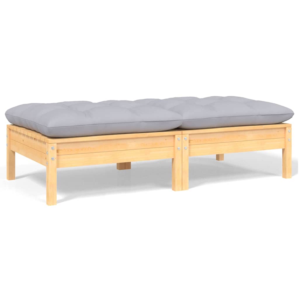 3 Piece Garden Lounge Set With Cream Cushions Solid Pinewood