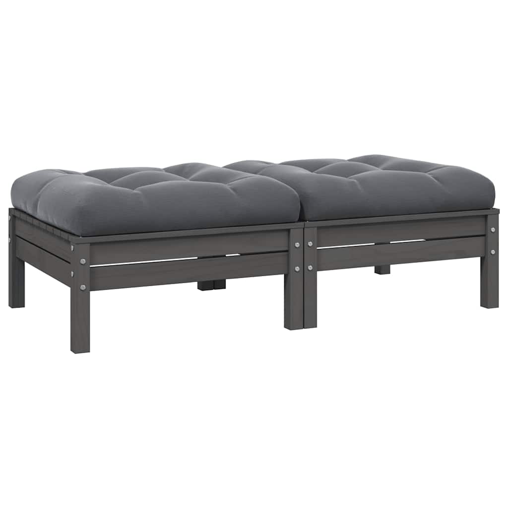 3 Piece Garden Lounge Set With Cream Cushions Solid Pinewood