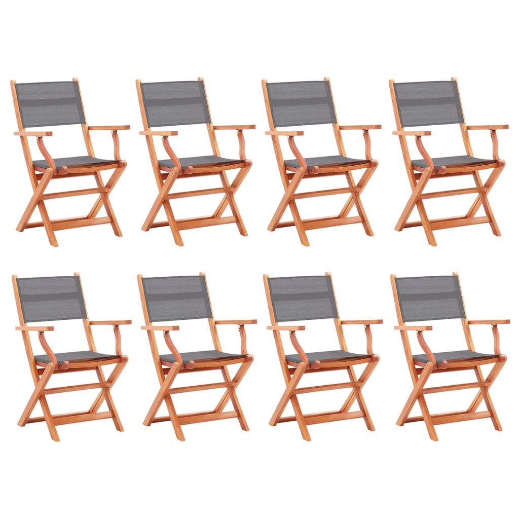 Folding Garden Chairs 4 Pcs Solid Eucalyptus Wood And Textilene
