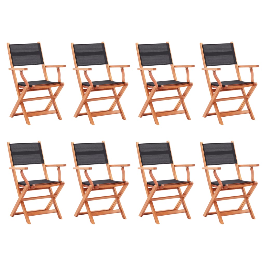 Folding Garden Chairs 4 Pcs Solid Eucalyptus Wood And Textilene