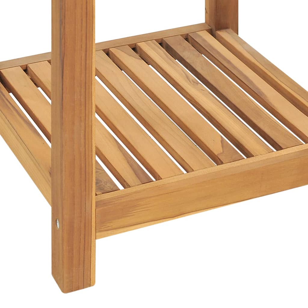 4-Tier Bathroom Storage Rack Solid Wood Teak 42X42X165 Cm