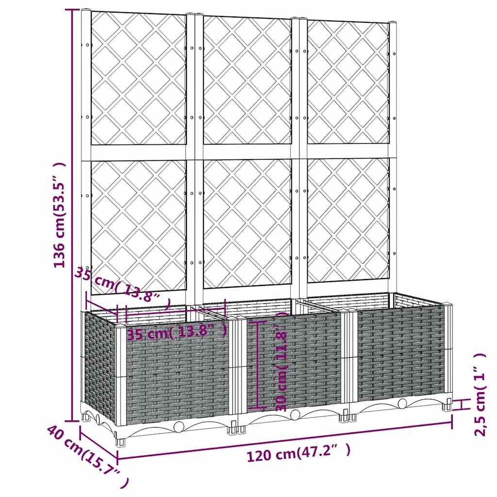 Garden Planter With Trellis Pp