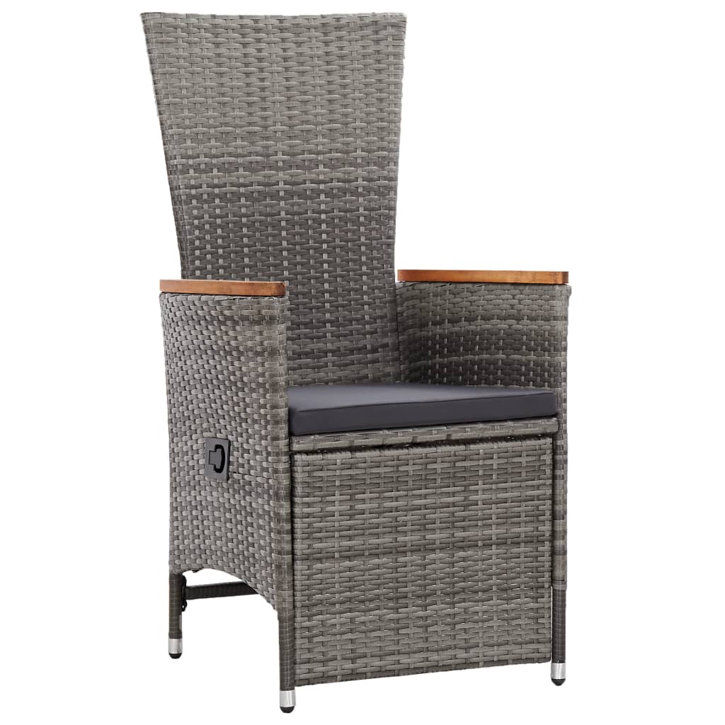 7 Piece Garden Dining Set With Cushions Grey