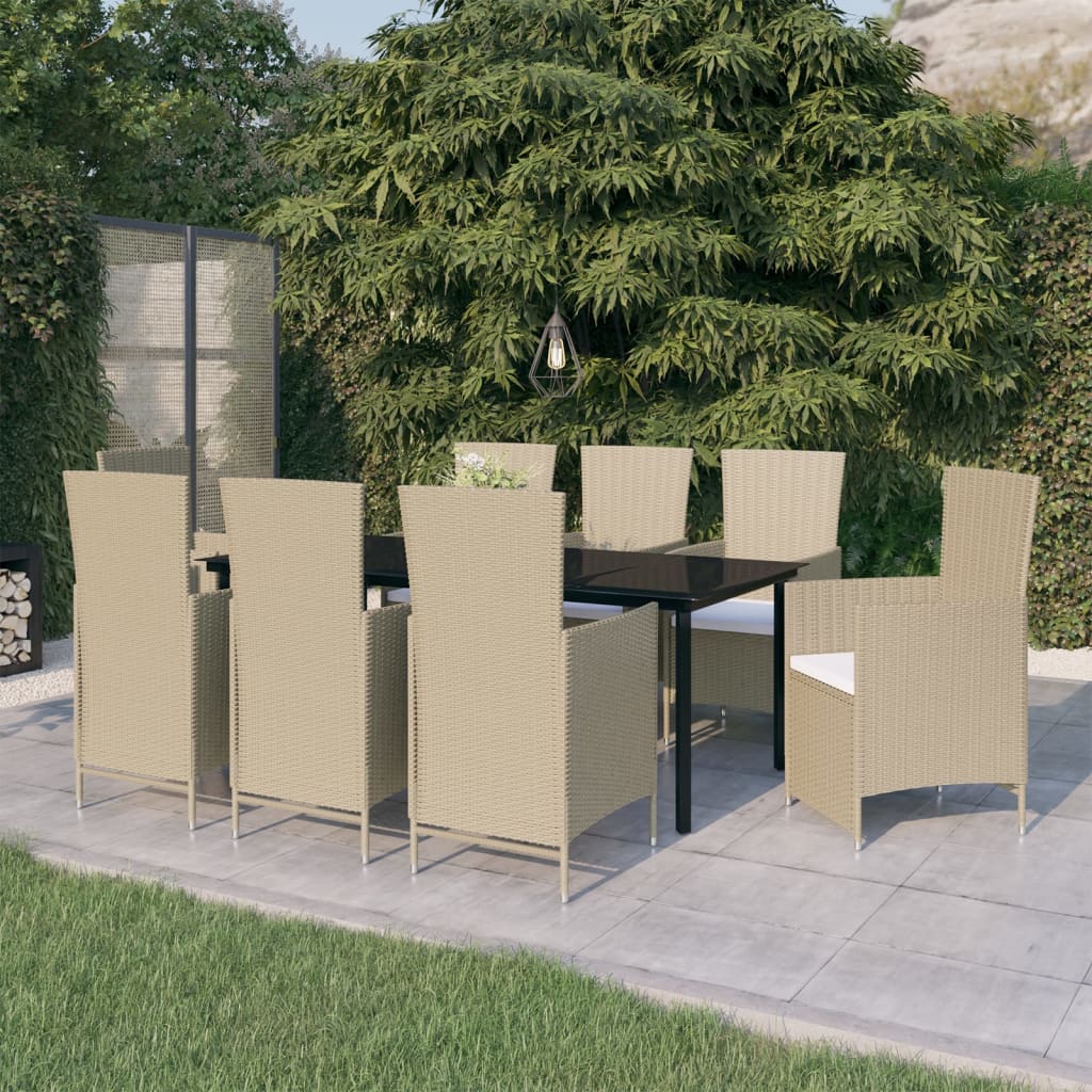 7 Piece Garden Dining Set With Cushions Grey