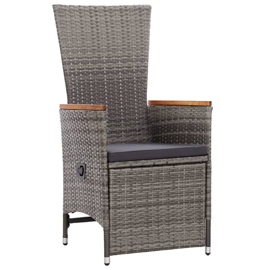7 Piece Garden Dining Set With Cushions Grey