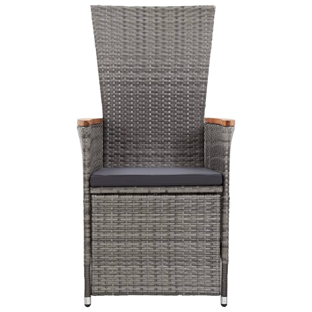 7 Piece Garden Dining Set With Cushions Grey