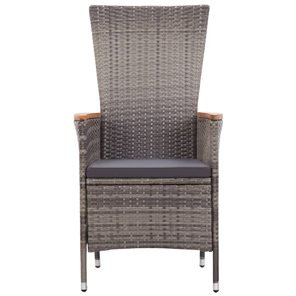 7 Piece Garden Dining Set With Cushions Grey