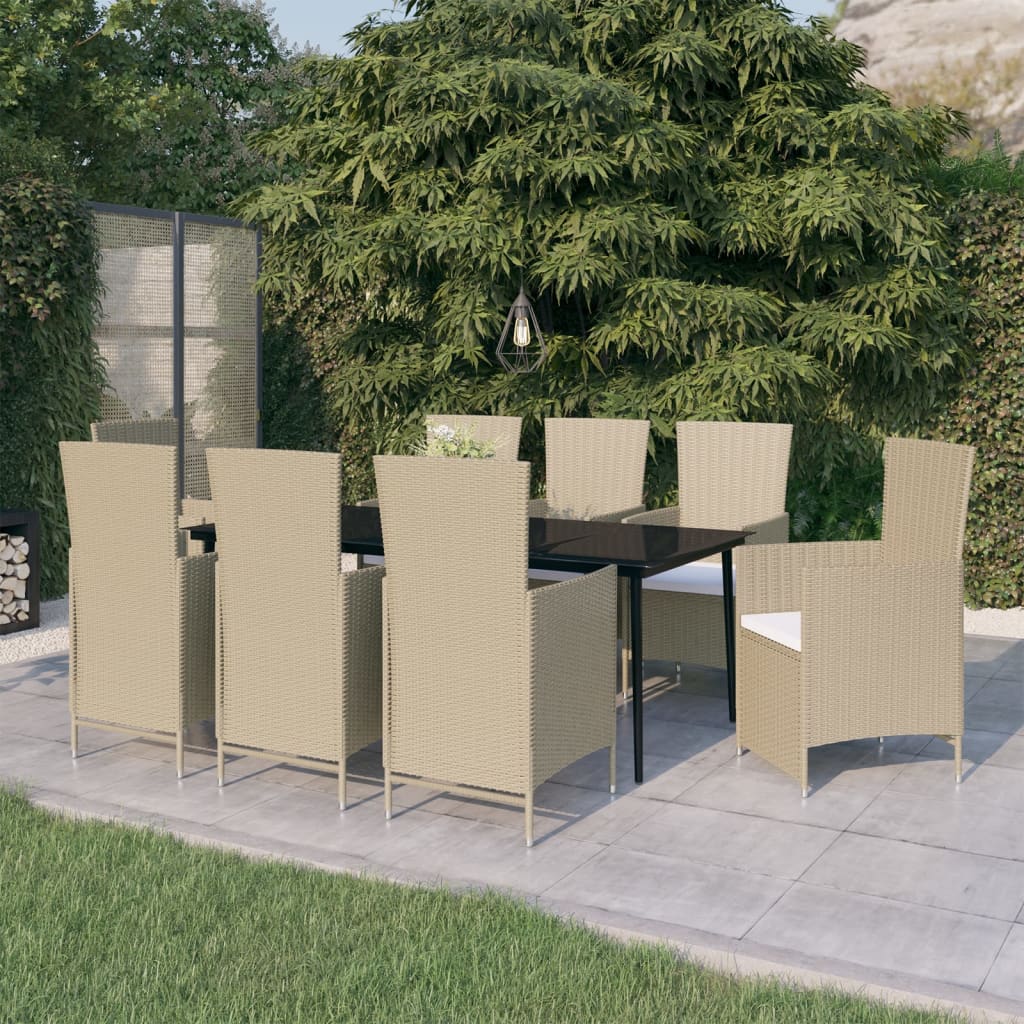 7 Piece Garden Dining Set With Cushions Grey