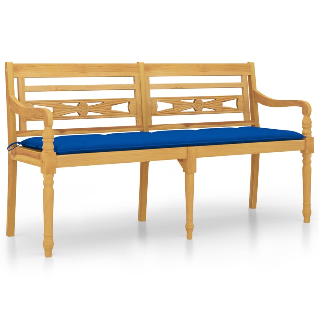 Batavia Bench With Cushion Solid Wood Teak
