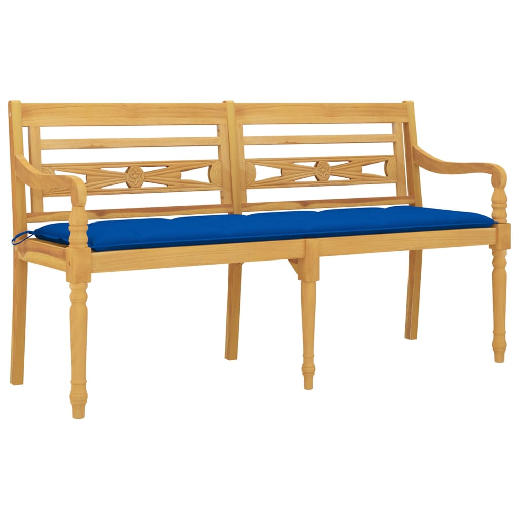 Batavia Bench With Cushion Solid Wood Teak